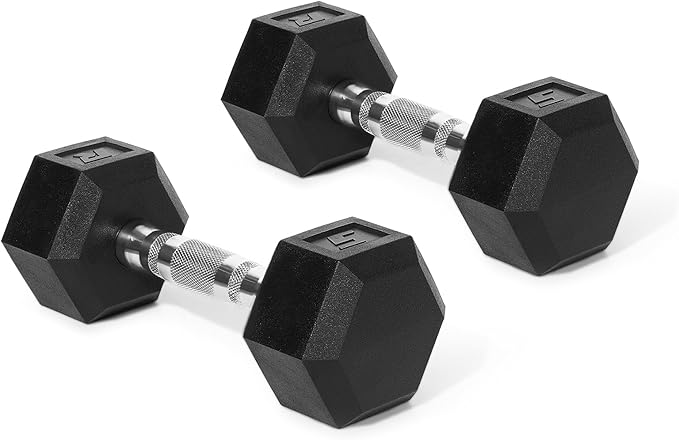 RitFit 5-650 LBS PVC Encased Hex Dumbbell Sets with Optional Rack for Home Gym, Hand weight with Chrome Handle for Strength Training, Workouts