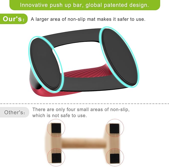 Kipika Push Up Bars, Pushup Stands With Thickened Soft Plastic Handle, Stable and Non-Slip Base, Pushup Handles Perfect for Floor Strength Training