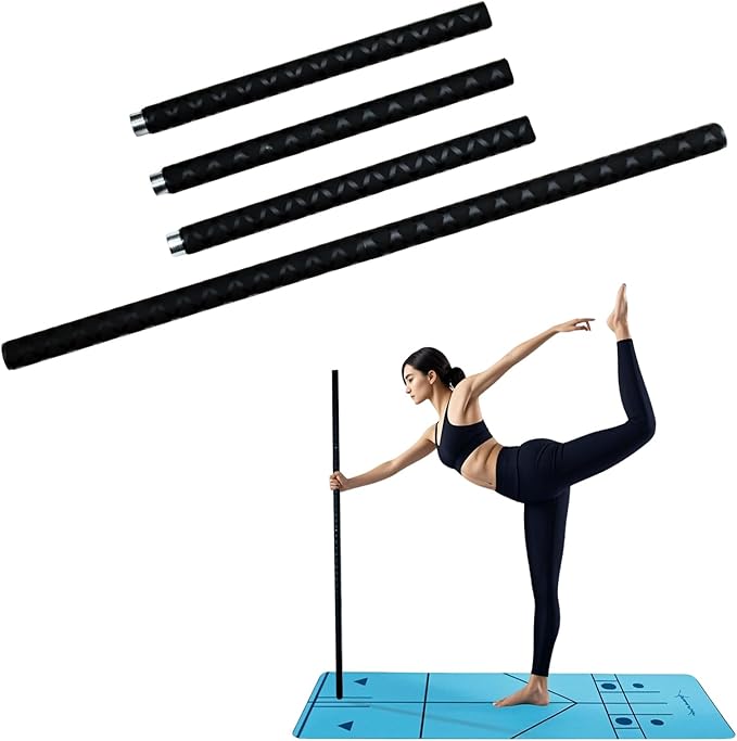 The Huang Yunming yoga stick is made of sturdy steel that is 5 feet high and an adjustable stretching stick, providing flexibility, agility, and balance. Multi functional fitness stick with 5 steel pipes