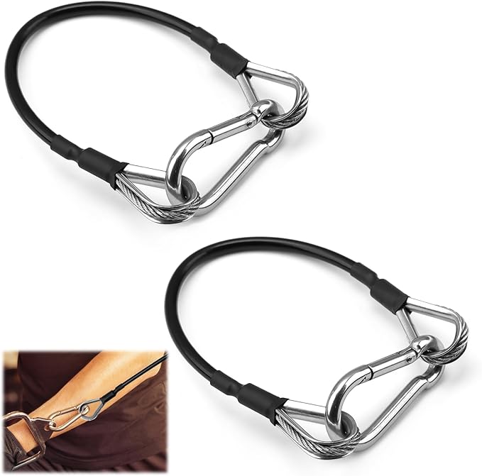 2 Pcs 10" Gym Extension Cable Attachments, Black Thick Stable Fitness Equipment Extension Cord, Extend Workout Angles Tool Suitable for Bowflex Home Gym for LAT/Tricep Pull Down and Leg