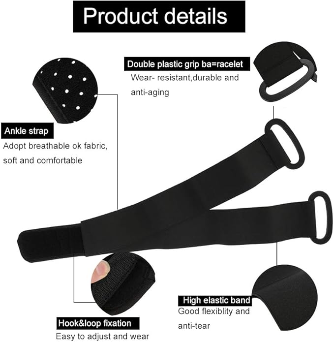 ZJchao Stretching Strap Yoga Strap, Foot Drop Fascitis Plantar Ankle Training Belt, Exercise Strap, Black, OK Cloth