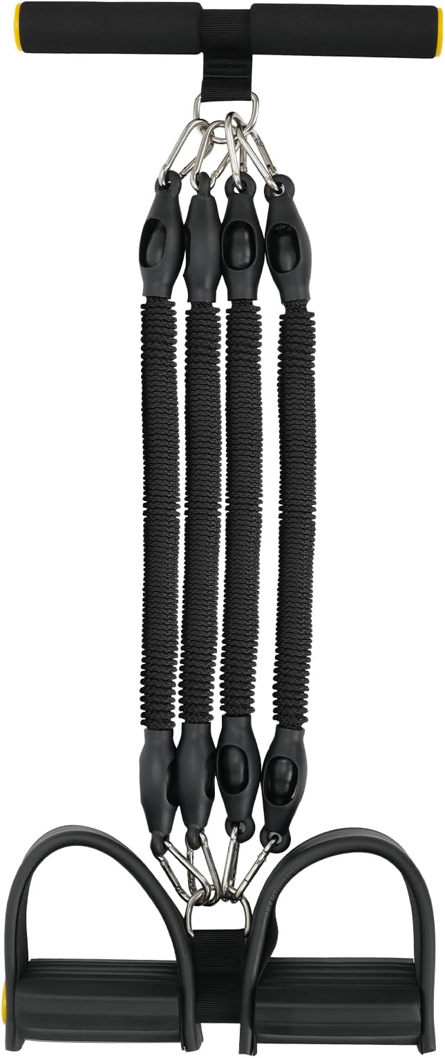 Multifunction Tension Rope, 2 Tubes Stretch Yoga Pedal Tension Strap, Adjustable Resistance, Tension Rope Fitness Equipment