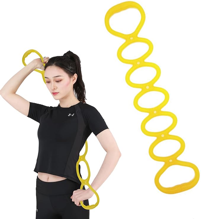 7 Ring Stretch Resistance Exercise Band, BetterJonny Workout Bands Yoga Stretching,Foot, Leg and Arm Exerciser for Home or Fitness Center Workout Walking Exercise