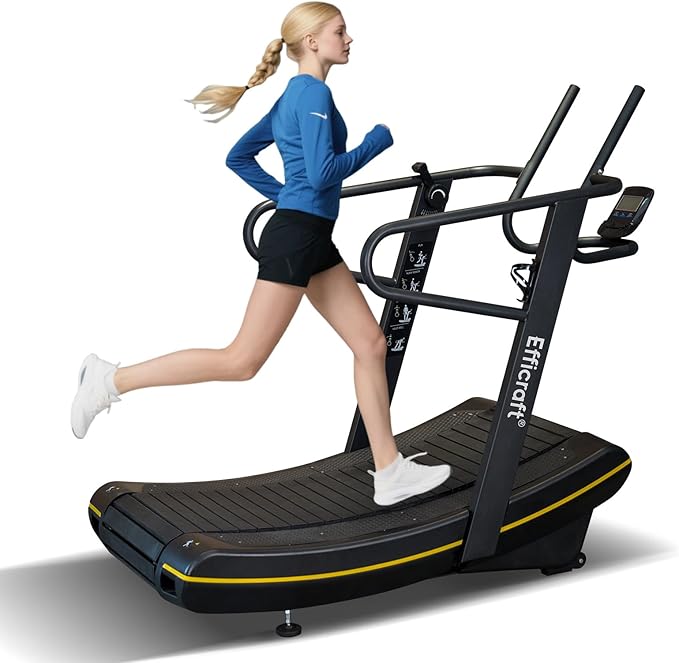 Manual Curved Treadmill, 8-Level Resistance, LCD Display, Non-Electric Fitness Equipment for Home & Gym, Cardio & Anaerobic Training