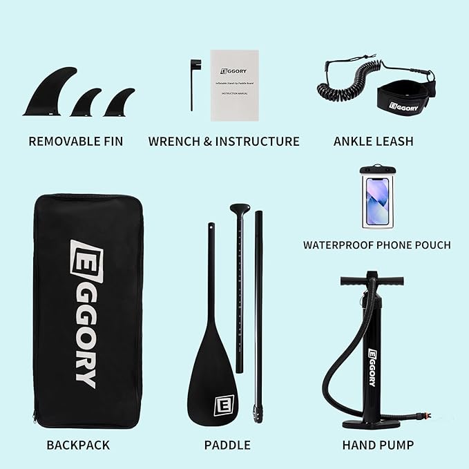 Inflatable Paddle Board,Stand Up Paddle Board Set, Extra Wide SUP Board with Removable Fin, Floating Paddle, Hand Pump, Waterproof Phone Pouch,Traveling Board