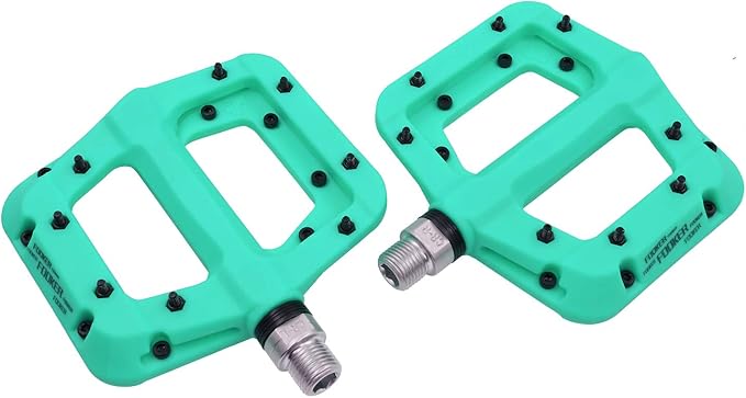 FOOKER MTB Pedals Mountain Bike Pedals 3 Bearing Non-Slip Lightweight Nylon Fiber Bicycle Platform Pedals for BMX MTB 9/16"