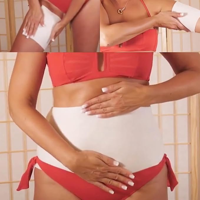 Body Wrap With Guarana, Green Tea, and Seaweed Wraps Works for Stomach Belly Legs Arms Abdomen. 6 Wraps + Gel