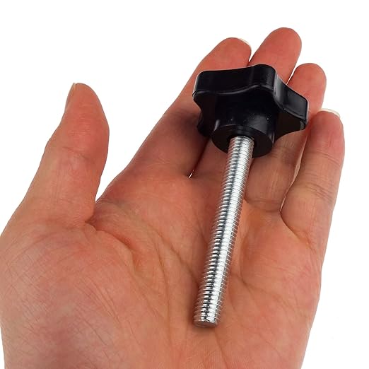 2 Pack Black 8mm(M8) Thread Replacement Star Hand Knob Tightening Screw (M8 x 60mm)