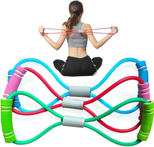 Fitness 8 Yoga Pulling Rope Resistance Band & Arm Resistance Bands Workout Chest Arm and Shoulder Stretch Bands Exercise Equipment