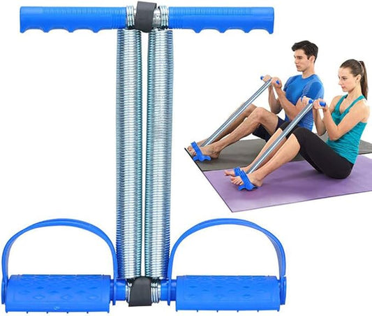 Elastic Sit Up Equipment, Pull Rope Dual Spring Tension Foot Pedal Sit Up Equipment for Abdominal, Leg Exerciser Tummy Trimmer Sport Fitness Slimming Training Bodybuilding at Home Gym