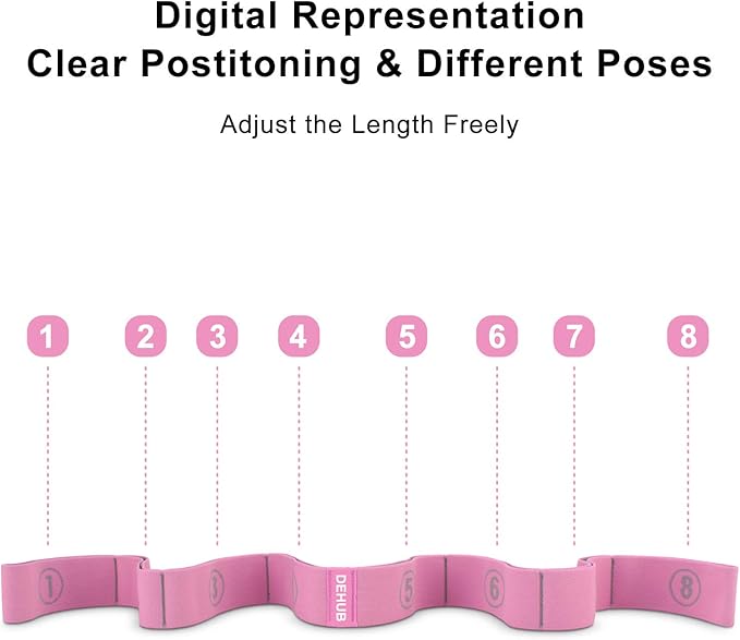 Stretch Strap, Elastic Yoga Stretching Strap, Multi-Loop for Physical Therapy, Pilates, Yoga, Dance & Gymnastics Exercise and Flexible Pilates Stretch Band