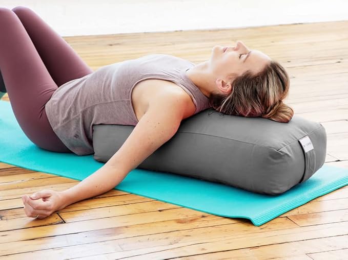 Sol Living Yoga Bolster Pillow Rectangular Meditation Cushion Cotton Meditation Accessories for Restorative Yoga Meditation Pillow Yoga Pillow Firm Body Pillow Bolster Pillow for Legs Removable Cover