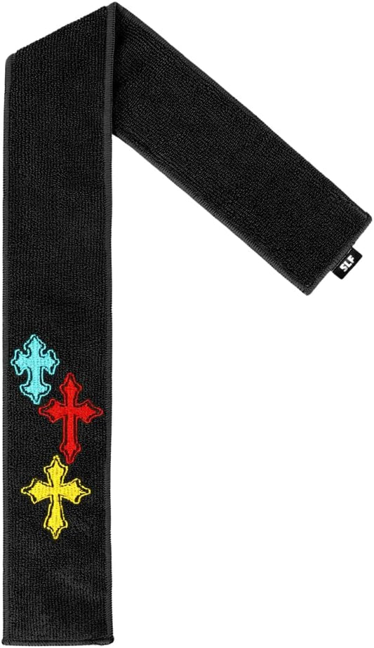 SLEEFS Crosses Chroma Black Thin Football Towel
