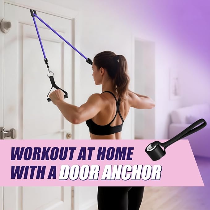 WHATAFIT Resistance Bands, Exercise Bands,Resistance Bands for Working Out, Work Out Bands with Handles for Men and Women Fitness, Strength Training Home Gym Equipment