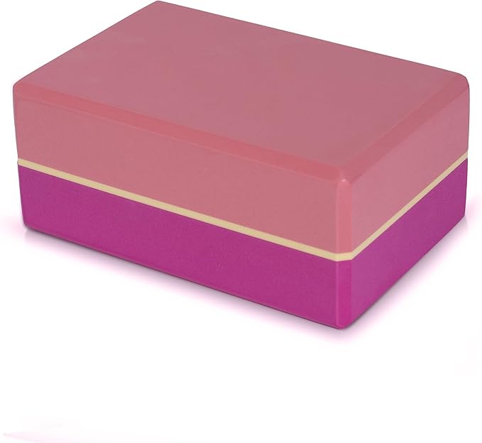 Sunshine Yoga 4" Striped Yoga Block, 10 Pack Bulk EVA Foam Yoga Blocks, Firm and Supportive Yoga Brick, Balance Foam for Stretching, Pilates, and Workout, 4" x 6" x 9"