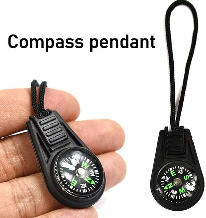 1Pc Black Wrist Compass Lanyard Type Convenient Small