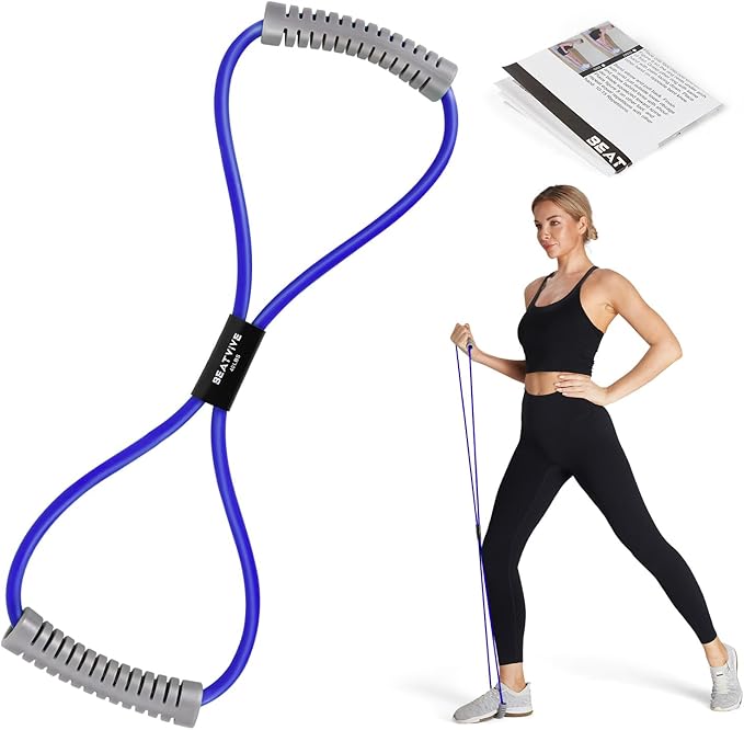 Resistance Band Figure 8 Exercise Cord, Fitness Resistance Bands with Handles, Exercise Tube Band for Arm and Shoulder Stretch