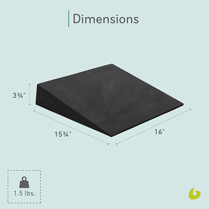 Balanced Body Large Foam Wedge, Pilates Reformer Accessory, Workout Wedge for Home Gym or Studio, Black