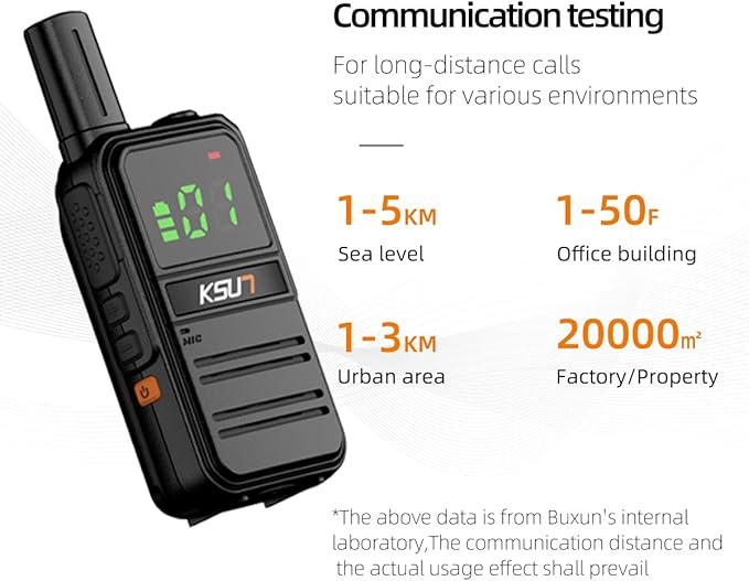2 Pack Long Distance Walkie Talkies Portable FRS 4000mAh Rechargeable 16 Channel M3Plus