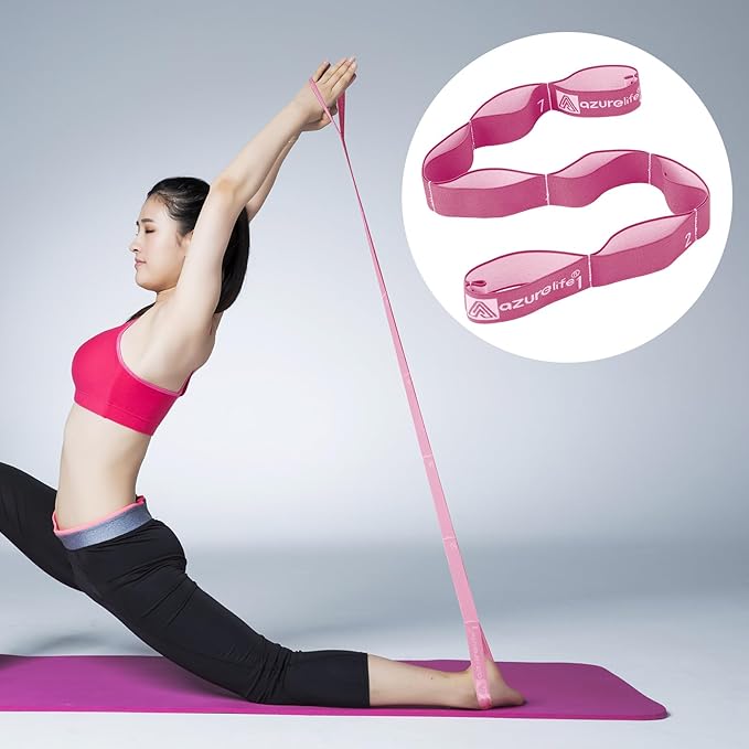 Premium Durable Stretch Straps with Loops, Stretching Strap for Physical Therapy, Multi-Loop Yoga Strap Fitness Exercise Strap for Yoga, Pilates, Dance, Flexibility&Exercise