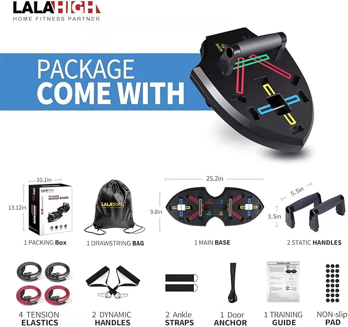 LALAHIGH Upgraded Push Up Board: Multi-Functional 20 in 1 Bar
