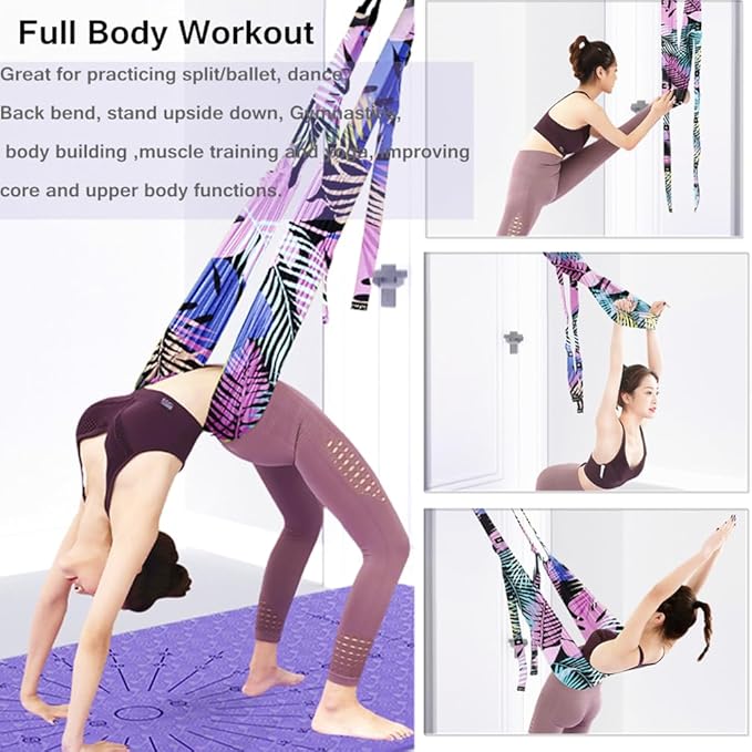 TOCO FREIDO Waist Back Leg Stretch Strap/Yoga Fitness Band, Leg Stretching Assist Trainer, Yoga Stretcher, Back Bend Split Inversion Strap for Fitness, Dance, Ballet, Gymnastics