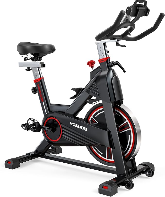 YOSUDA PRO Magnetic Exercise Bike 350 lbs Weight Capacity - Indoor Cycling Bike Stationary with Comfortable Seat Cushion, Silent Belt Drive
