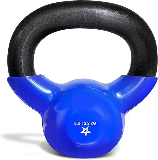 Yes4All 5-100 LB Kettlebells Vinyl Coated Cast Iron for Dumbbell Weights Exercises, Gym, Fitness, Full Body Workout Equipment Push up, Grip and Strength Training