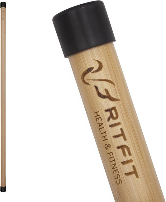 RitFit 5ft Natural Bamboo Yoga Stick, Exercise Stick, Stretching Stick, Versatile Tool for Yoga Practice, Stretching, Flexibility