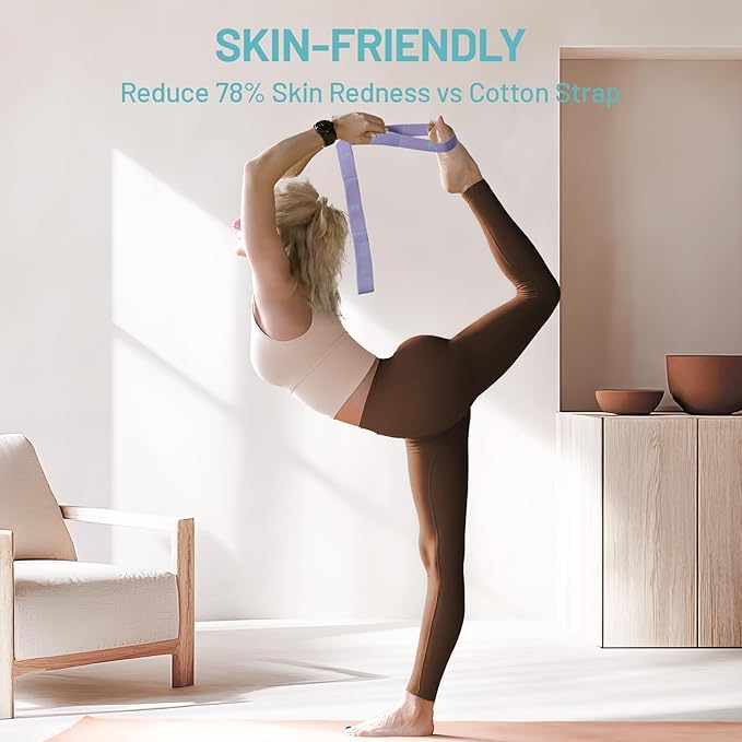 Slim Panda Stretch Strap, Dance Stretch Bands Flexibility, Elastic Yoga Stretching Strap with 9 Loops for Physical Therapy, Pilates, Yoga, Ballet, Gymnastics Stretching Bands for Exercise