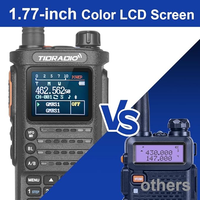 (2nd Gen) TIDRADIO TD-H8 GMRS Radio 2-Way Radio 2500mAh Battery TD-771 Antenna,DTMF,VOX,NOAA (2Pack)