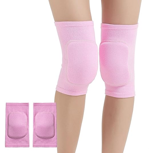 Knee Pads for Women Men, Dance Knee Pads Wrestling Knee Pads Basketball Knee Pads Volleyball Knee Pads for Women, Knee Protector Soft Knee Pads for Work (Pink, X-Small)