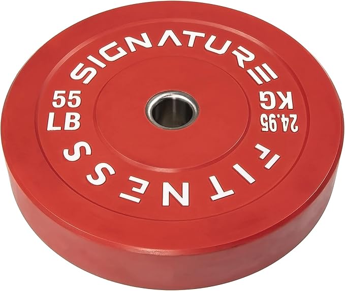Signature Fitness 2" Olympic Bumper Plate Weight Plates 55LB Single,