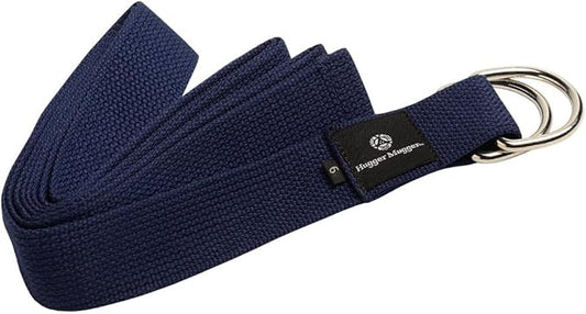 Hugger Mugger D-Ring Cotton Yoga Strap - Super Strong Cotton, Metal D-Ring Buckle, Multiple Lengths Available