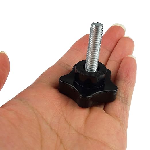2 Pack Black 8mm(M8) Thread Replacement Star Hand Knob Tightening Screw (M8 x 30mm)