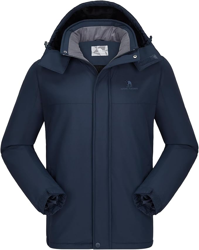 CAMEL CROWN Men's Mountain Ski Snow Jacket Waterproof Winter Coat Snowboarding Windbreaker Windproof Warm Hooded Snow Coat