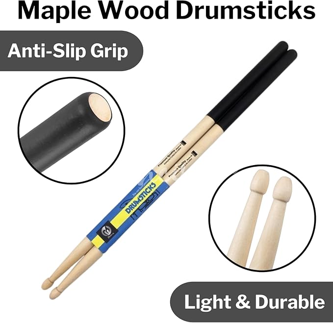 Lancisism Cardio Drumming Equipment Set - 26" Exercise Ball with Pump and Weighted Cardio Drumming Sticks with Grips - Fitness Yoga Ball Drumsticks Workout for Balance, Rhythm, Aerobic Moves (Black)