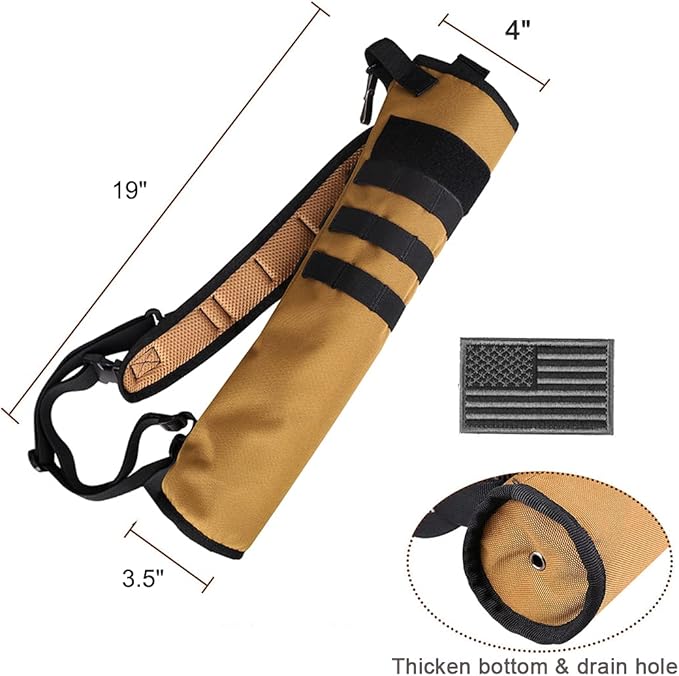 KRATARC Archery Lightweight Back Arrow Quiver Dual Use Foldable Compact Hip Arrows Bag with Molle System Hanged for Target Shooting