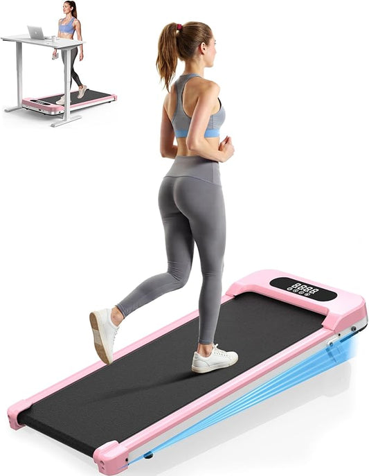 Incline Walking Pad with Handle Bar, Folding Treadmill Foldable Portable Under Desk for Home Office, Ultra Quiet <45dB, Safety Lock, 300+ LB Capacity