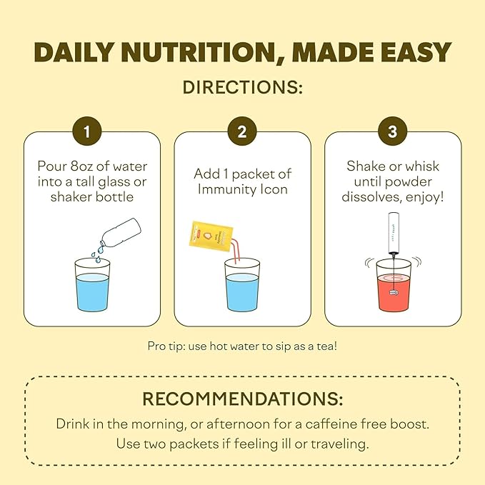 Feel Goods Immunity Icon, Zero Sugar, Vitamin C, A, B, D, E & Zinc, Organic Elderberry, Ashwagandha, Drink Mix Powder, Vegan, Non GMO, Caffeine & Gluten Free | Wild Berry, 15 Count