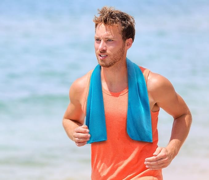 4 Packs Cooling Towel (40 x 12), Ice Towel, Microfiber, Soft Breathable Chilly Towel Stay Cool for Yoga, Workout, Sport, Gym, Camping, Fitness, Running, Workout & More Activities - Multicolor