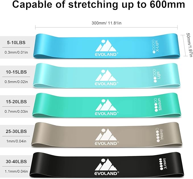 Resistance Bands Set, Workout Bands with Handles, Door Anchor, Ankle Straps and Carry Bag, Exercise Bands for Shape Body and Home Workouts