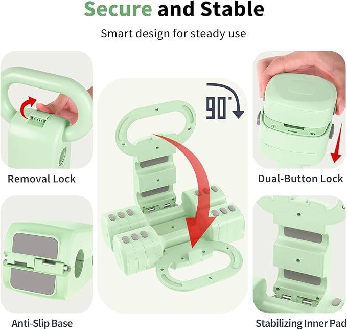 2-in-1 Adjustable Dumbbells Set, 4 Levels Weight Dumbbells Set for Women Men, Each 2.2/3.3/4.4/5.5lb Hand Weights with Kettlebell Form for Home Gym Exercise Training