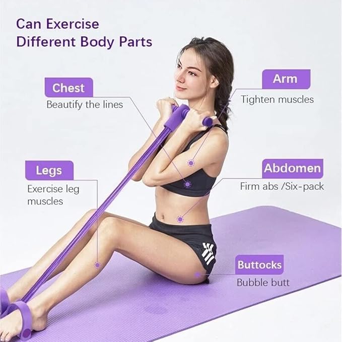 21 Fitness Resistance Bands - 4 Tube Pedal Ankle Puller, Yoga Handle Bands Exerciser Multifunction Trainer Tension Rope for Body, Abdomen, Waist, Arm, Tummy Exercise Stretching Training ( Color : Gray