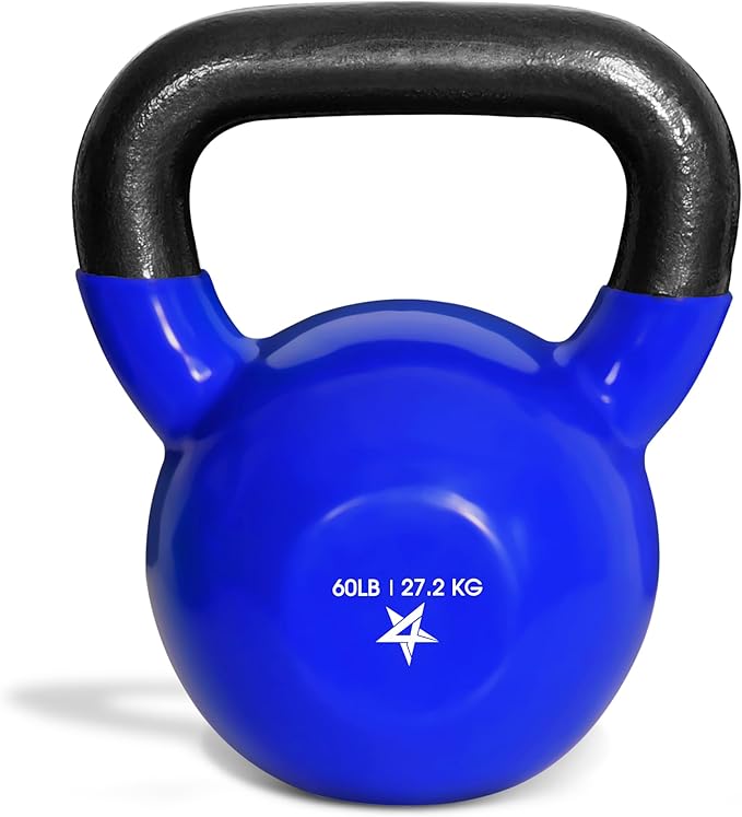 Yes4All 5-100 LB Kettlebells Vinyl Coated Cast Iron for Dumbbell Weights Exercises, Gym, Fitness, Full Body Workout Equipment Push up, Grip and Strength Training