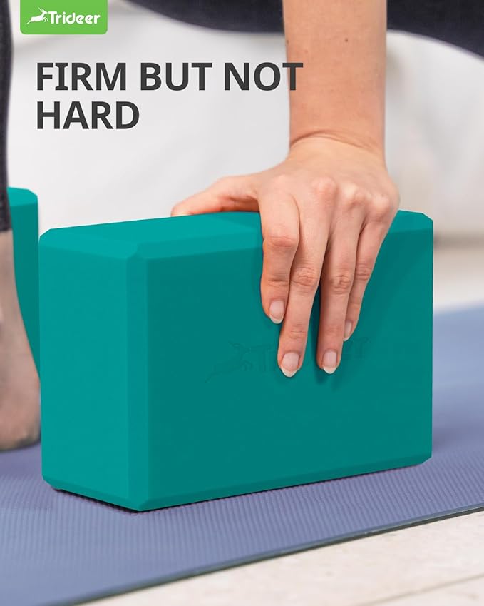 Trideer 9"x6"x3" Yoga Blocks, High Density EVA Foam Blocks 2 Pack, Supportive, Lightweight & Odor Resistant, Yoga Essentials and Accessories for Yogi & Yogini