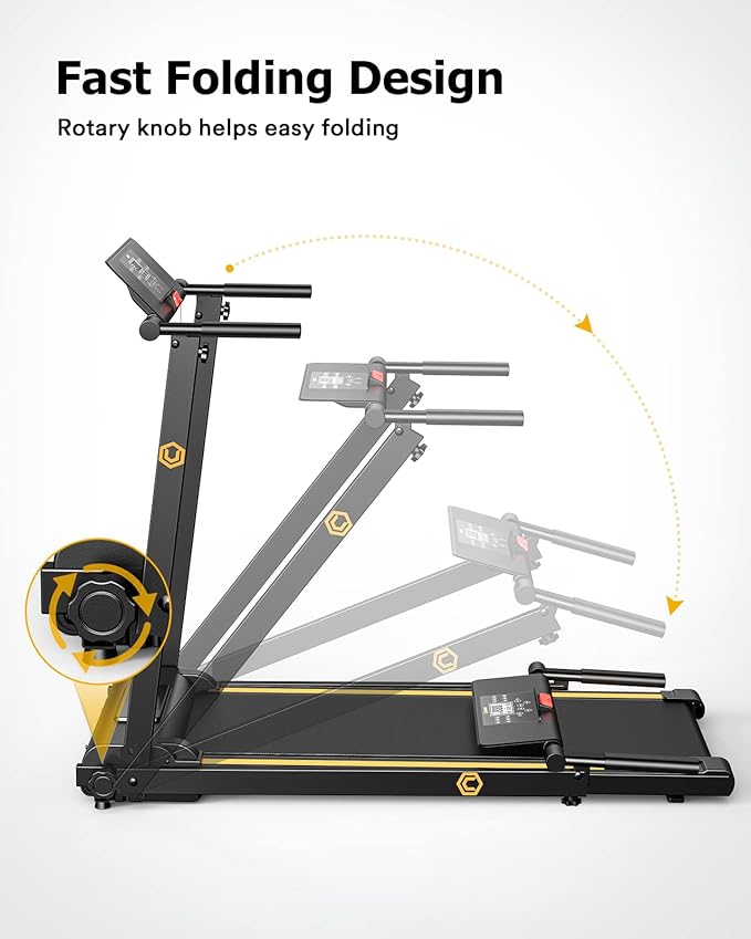 UREVO Treadmill with Desk Workstation, Walking Pad Treadmills for Home Office, Under Desk Compact Design Treadmill with HIIT Programs, Remote Control, LED Display