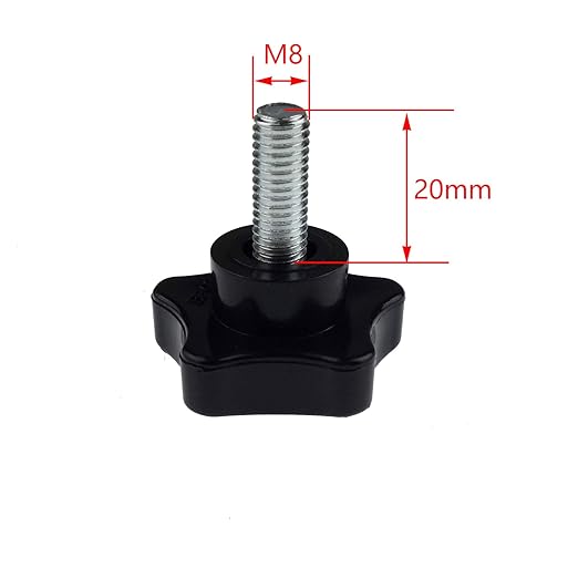 2 Pack Black 8mm(M8) Thread Replacement Star Hand Knob Tightening Screw (M8 x 20mm)