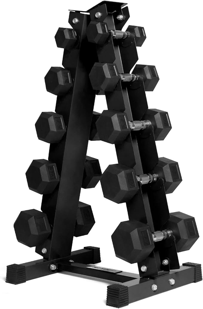 RitFit 5-650 LBS PVC Encased Hex Dumbbell Sets with Optional Rack for Home Gym, Hand weight with Chrome Handle for Strength Training, Workouts