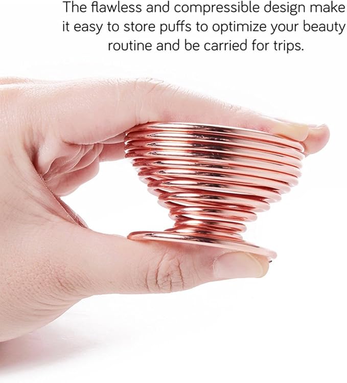 LanMa Beauty Sponge Blender Holder,(2 Pack Rose Gold) Makeup Sponge Drying Stand Storage Egg Powder Puff Display Stand